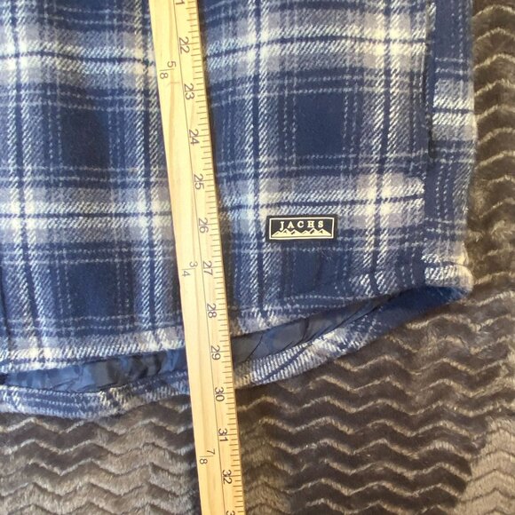Jachs New York Blue Plaid Quilted flannel Jacket Button-Up Outerwear Mens SZ M - Picture 9 of 11